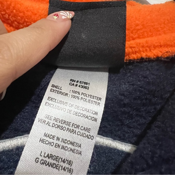 💗 NFL - Chicago Bears Boys Navy and Orange Fleece Pullover - Picture 11 of 11